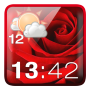 icon Rose Clock Weather Widget