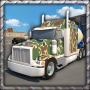 icon Big Army Trucks Parking 3d